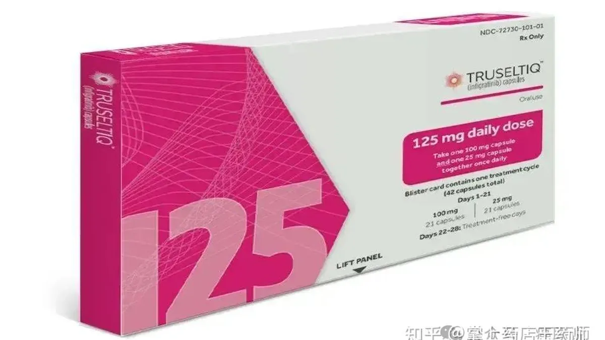 福巴替尼和培米替尼药品包装对比，标注不同规格